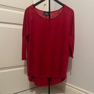 Angie Women's Deep Red Long Sleeve Top